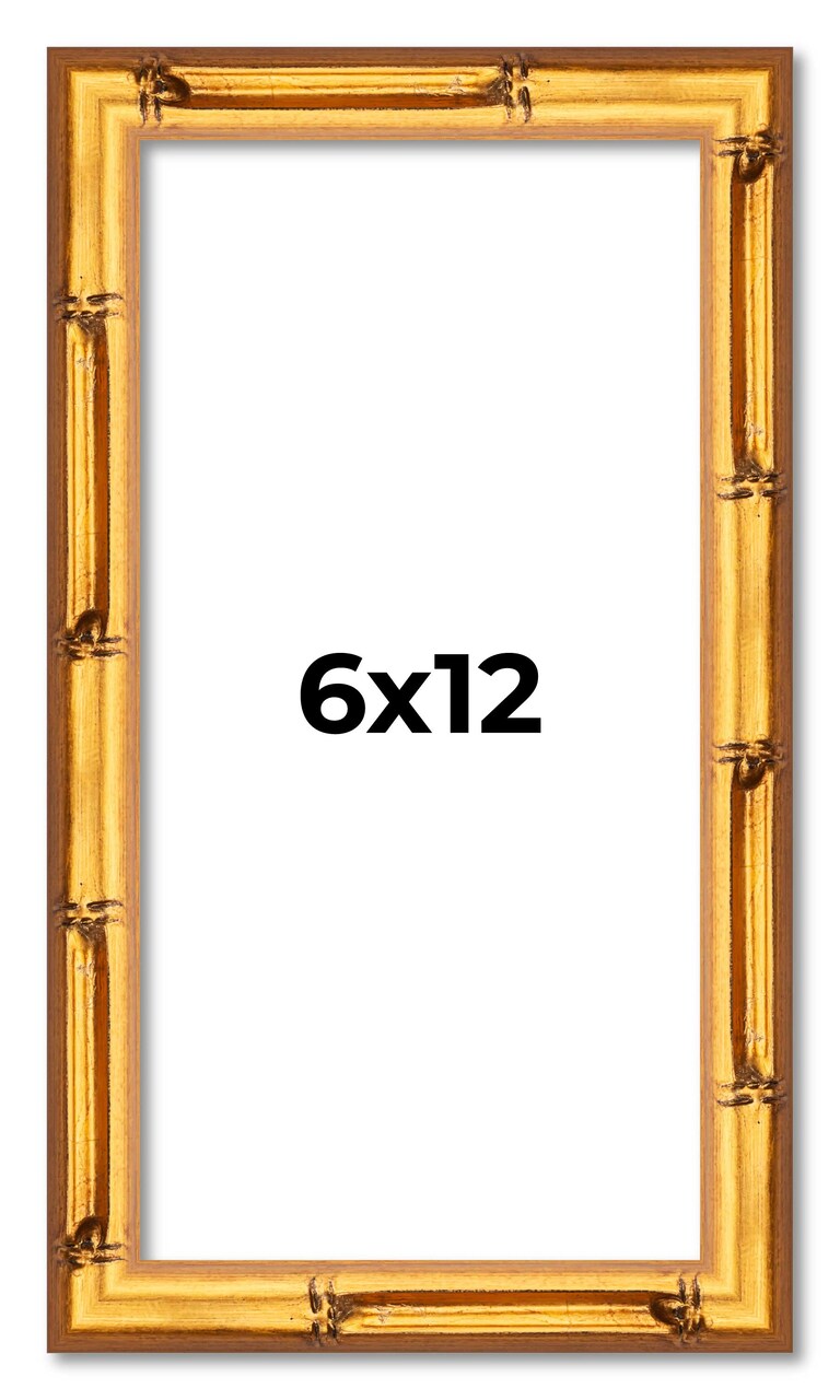6x12 Bamboo Picture Frame with UV-Resistant Acrylic & Acid Free Backing, Available in 4 Finishes - Brown, Black, Gold, and Natural